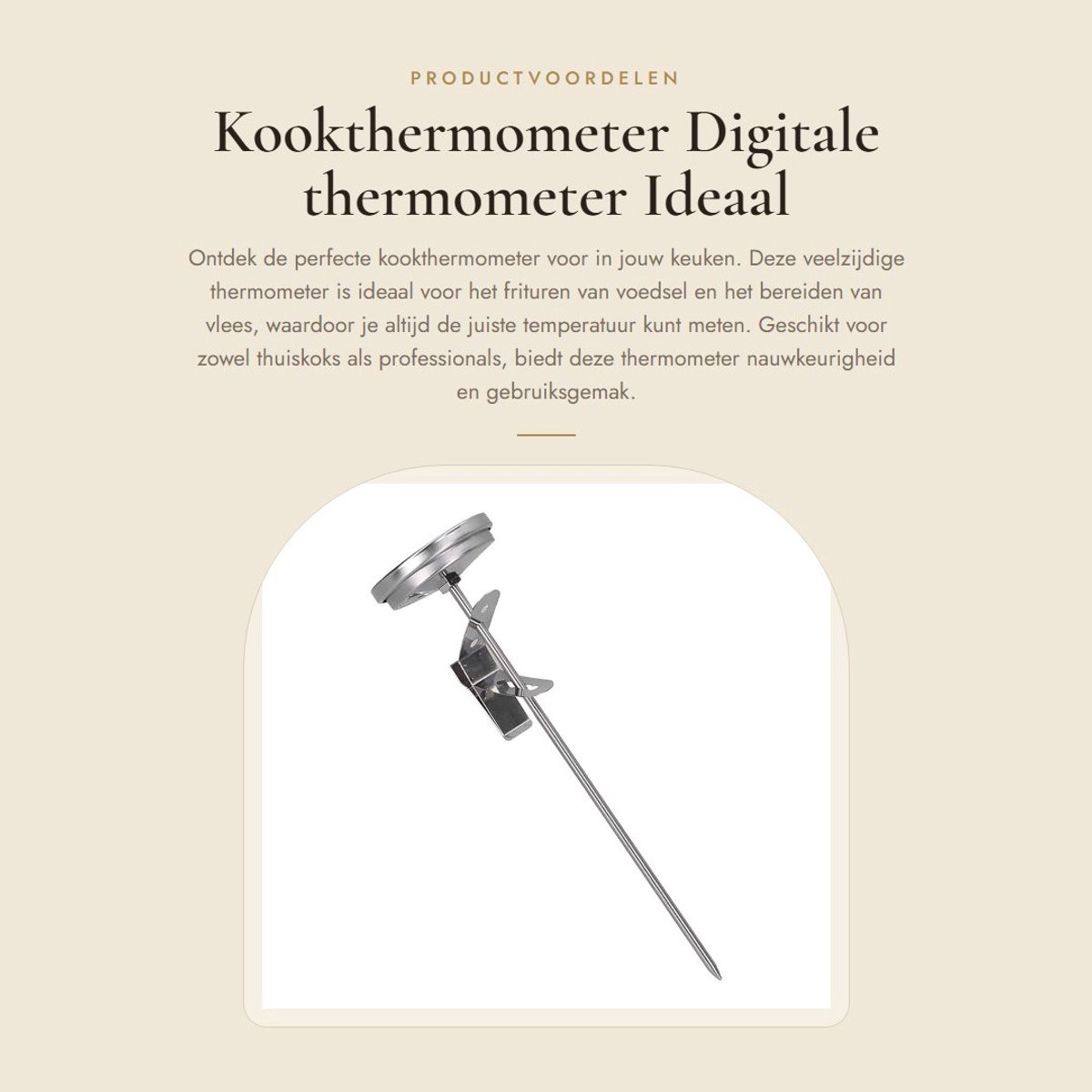Dailygoods- Kookthermometer Digitaal - Kookthermometer Vloeistof - Temperatuurmeter - Keukenaccessoire - Schokbestendig - Voor vlees en vloeistoffen - Keukenthermometer
