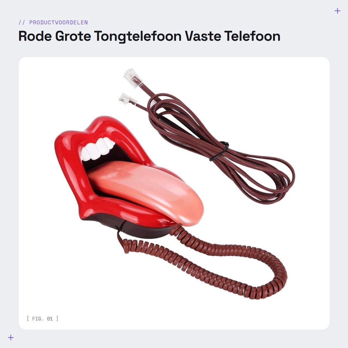 Dailygoods- Tongtelefoon Grote - Bekabelde Telefoon - Vaste Telefoon - Huiskantoor Decoratie - Sexy Lipphone - Uniek Cadeau