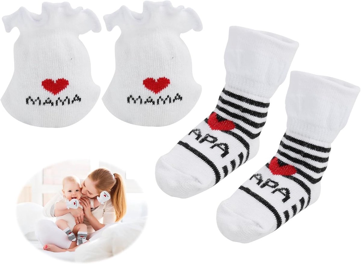 Baby Sokken Wanten - Baby Accessoires - Bescherming Baby - Zacht Katoen - 0-6 Maanden - Wit