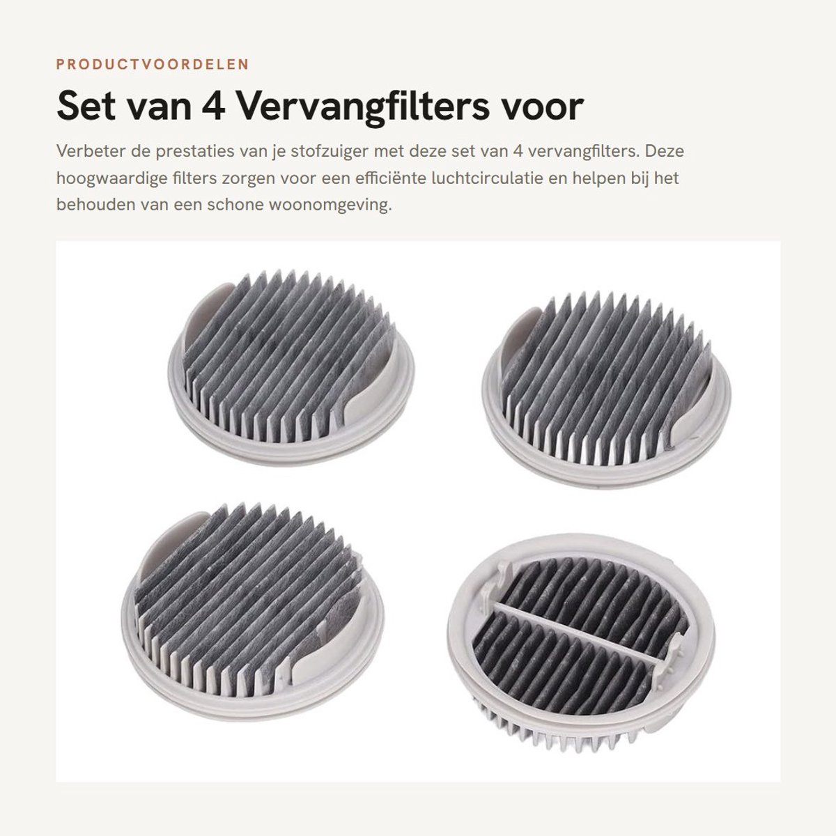 Dailygoods- Filter 4 Stuks - Vervangende Stofzuigerfilters - Handstofzuiger Accessoires - Hoge Efficiëntie - ABS Materiaal - Verbeterde Luchtkwaliteit - Stofzuigerfilter