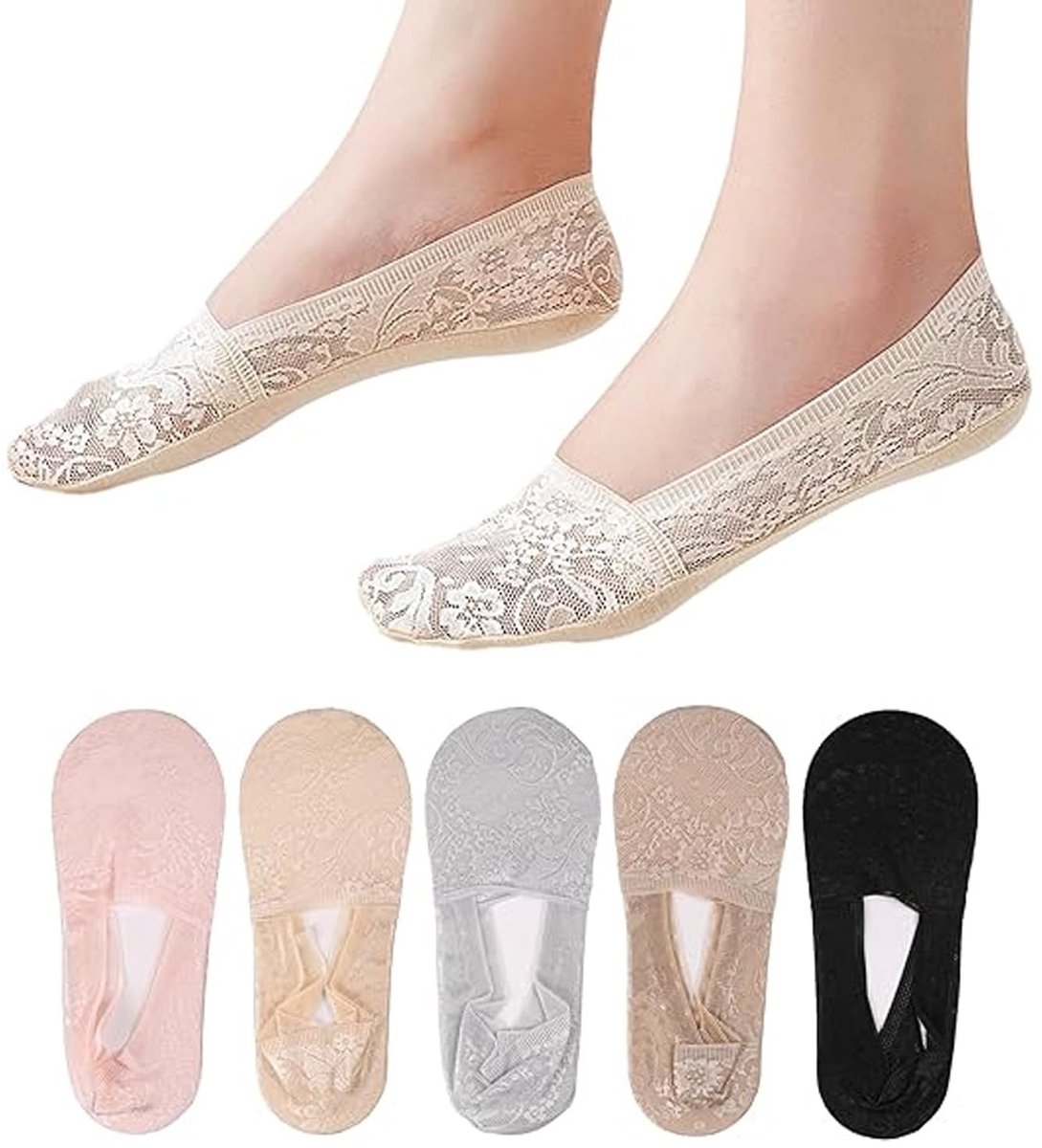 Dailygoods- Damessokken Onzichtbaar - Antislip Kanten Sokken - Bootsokken - Lichtgewicht en Ademend - Comfortabel en Duurzaam - Maat 2