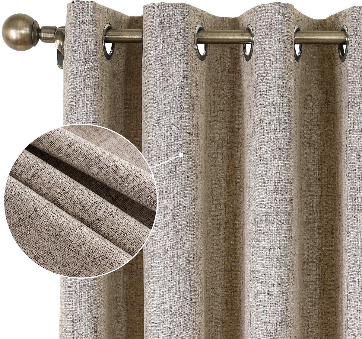 Dailygoods- Verduisteringsgordijnen Warmte-isolerend - 2 Stuks - H 175 x B 140 cm - Geluidsreducerend - 100% Polyester - Linnen Structuur - Gordijnen