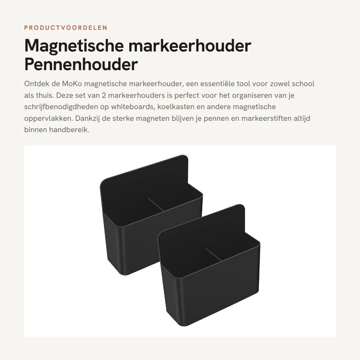 Dailygoods- Markeerhouder 2 Stuks - Magnetische Houder - Bureau Accessoires - Schoolbenodigdheden - Ruimtebesparend - Duurzaam ABS Materiaal - Pennenhouder