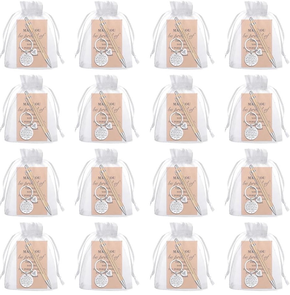 Dailygoods - Set van 16 Bedankt Notitieboekjes met Pennen voor Collega's