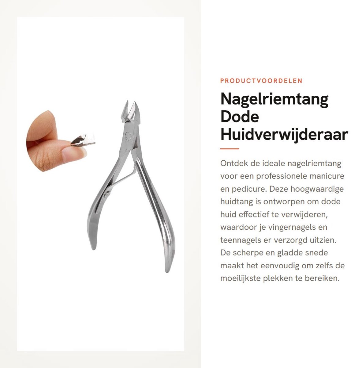 Dailygoods- Nagelriemtang Professionele Huidtang - Nagelriem Knipper - Dode Huidverwijderaar - Roestvrij Staal - Fijne Manicure - Scherpe Snede - Nagelknipper
