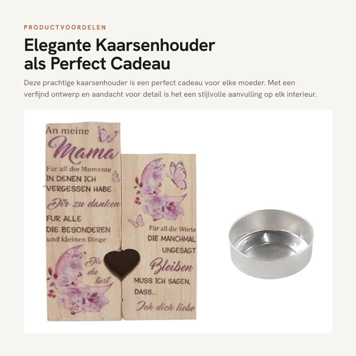 Dailygoods- Kaarsenhouder Duurzaam - Vlinder/Maanontwerp - Perfecte Cadeaus - Interieurdecoratie - Serene Sfeer - Tijdloos Symbool van Liefde - Kaarsenstandaard