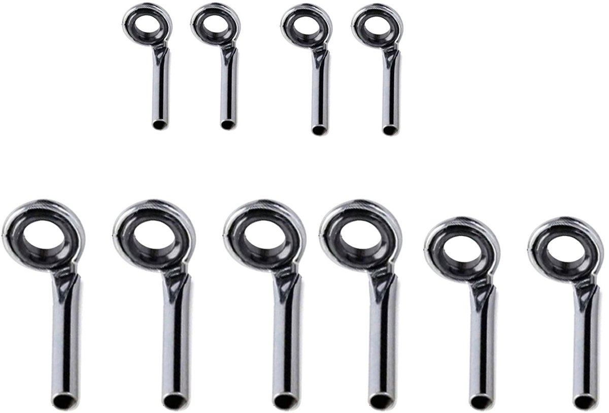 Dailygoods- Geleidingsoogringen 10 Stuks - Puntreparatieset - Zoutwater/Zoetwater - Lichtgevoelig - Roestvrij Staal - Duurzaam/Keramisch - Hengelonderdelen