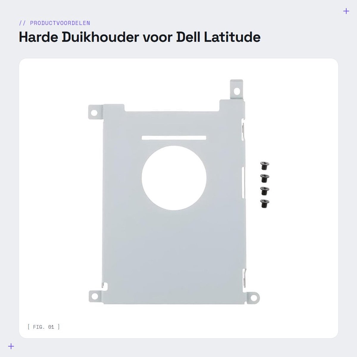 Dailygoods - Harde Duikhouder voor Dell Latitude E5430 met Schroeven