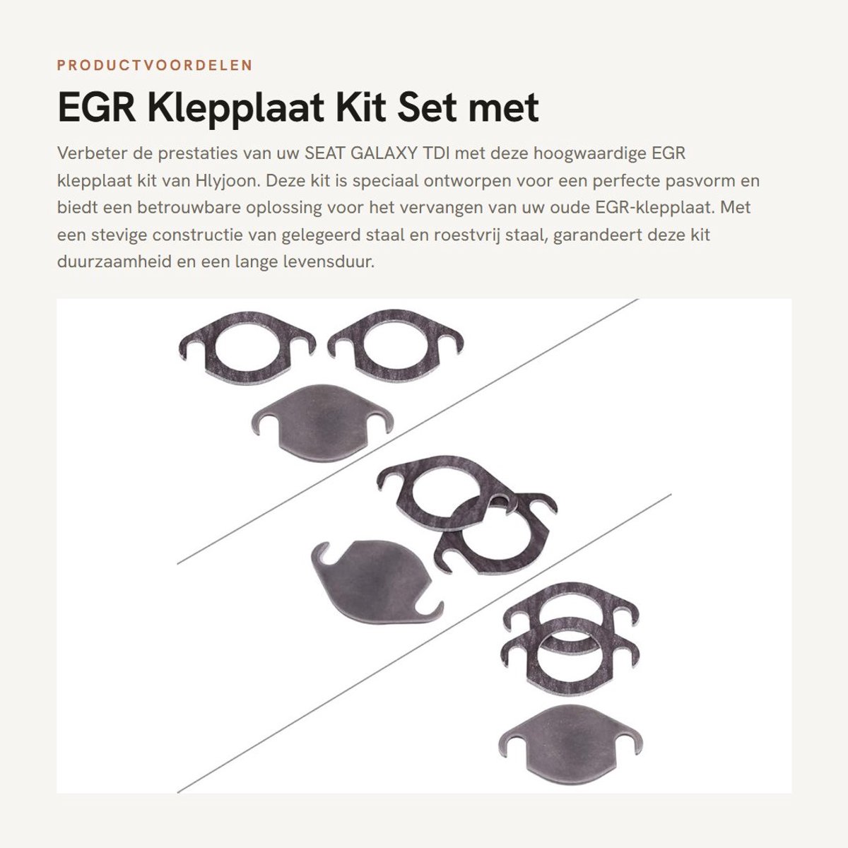 Dailygoods- EGR Klep Reiniger Diesel - EGR Klep - Kit - Geschikt voor SEAT GALAXY TDI - Inclusief afdichting - Onderdeel voor dieselmotoren