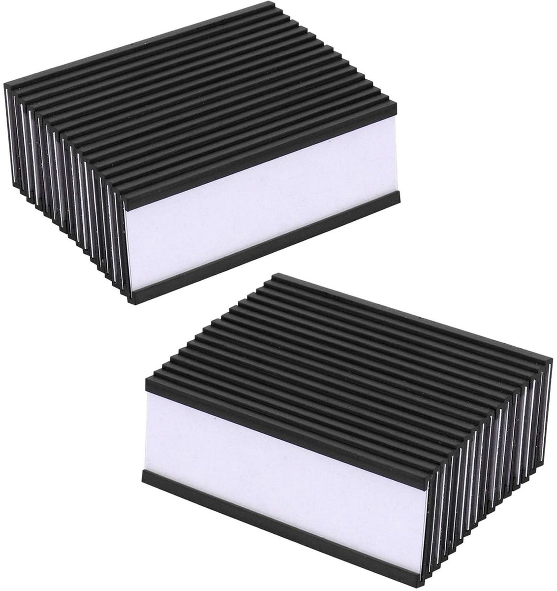 Dailygoods- Etikettenhouder Magnetisch - 30 Stuks - Beschrijfbare Magneten - 2,5 x 7,5 cm - Voor Kantoor/Magazijn - Zwart - Beschermfolie tegen Verbleken - Magnetische Labels