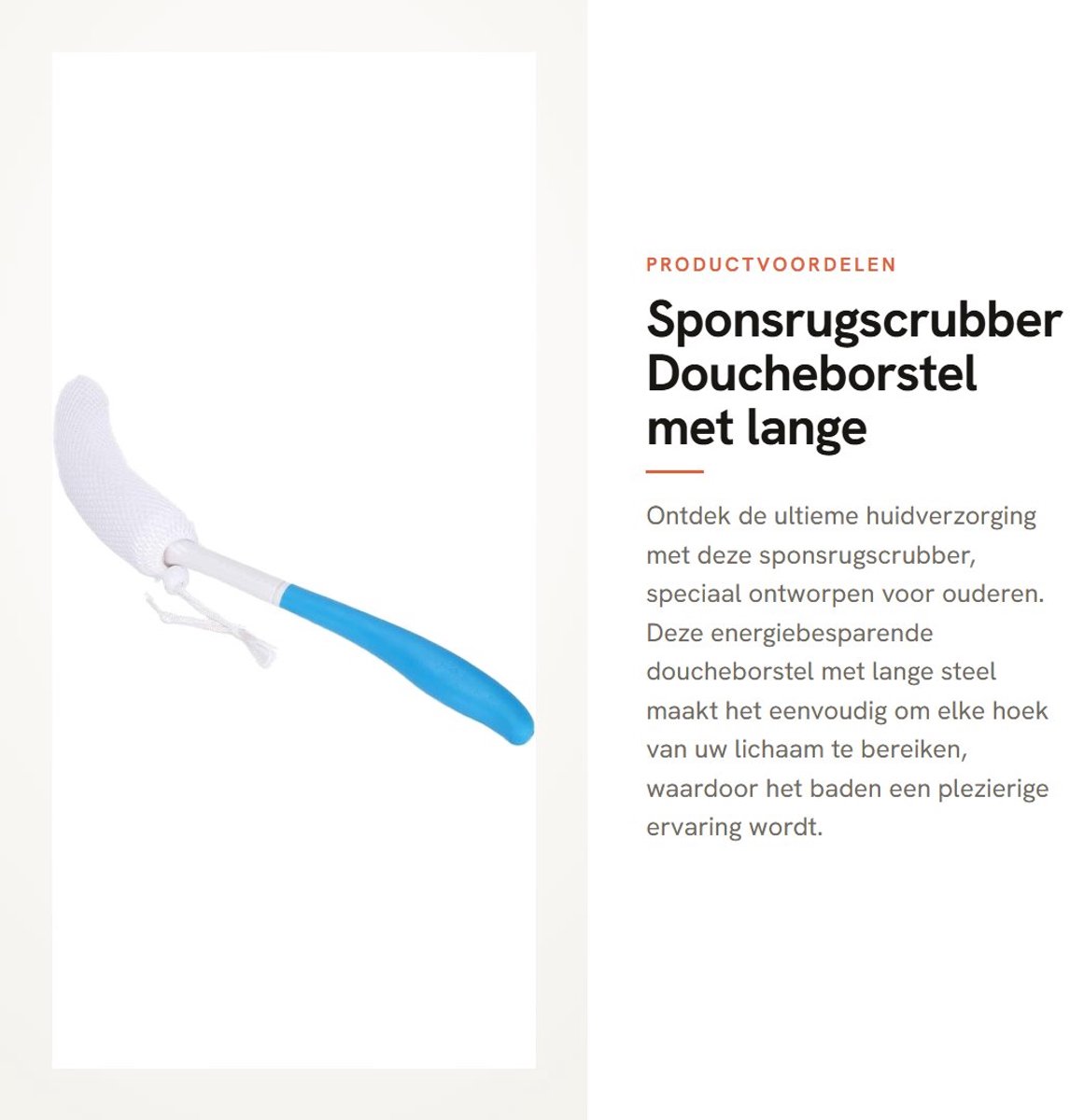 Dailygoods- Doucheborstel met lange steel - Afneembare kop - Huidreinigingsborstel - Energiebesparend - Voor ouderen - Makkelijk schoon te maken - Badborstel