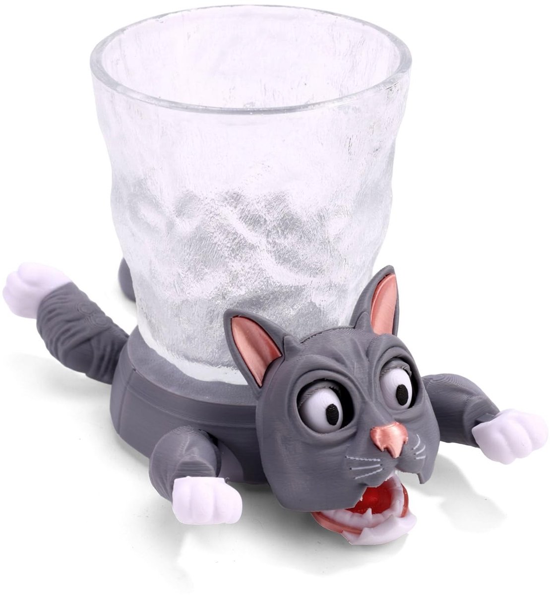 Dailygoods- Kattenonderzetter Grappig 3D-Design - PLA Materiaal - 19,5 x 13,5 x 5,5 cm - Praktische Accessoire - Geschikt voor Thee/Koffie - Bekerhouder