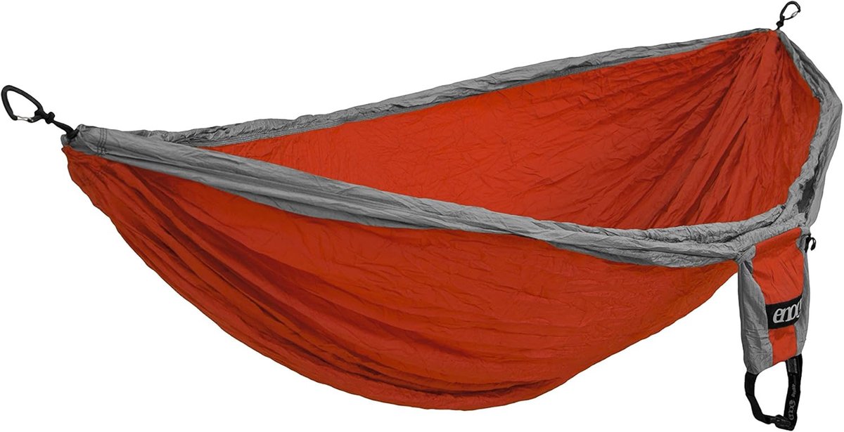 Deluxe Hangmat - Tweepersoons Hangmat - Buiten Ontspannen - Sterk Ademend Nylon - 274 x 284 cm - Oranje Zilver
