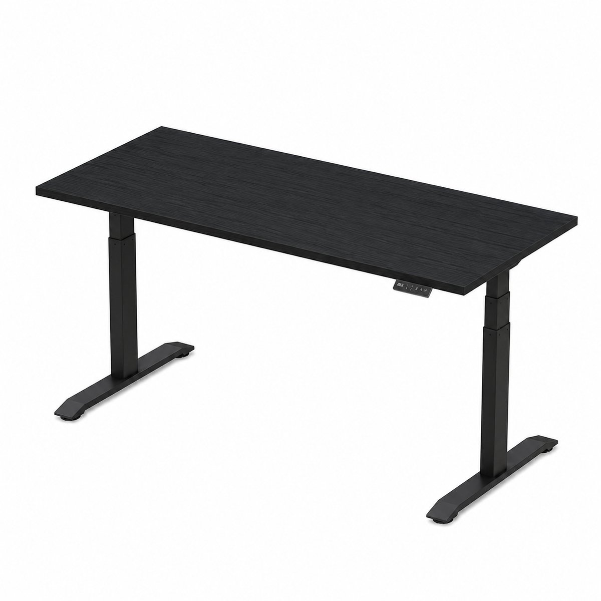 Zit-sta bureau elektrisch verstelbaar - 180 x 80 cm - hoogte 65-130 cm - NPR 1813 & NEN-EN 527 - zwart onderstel / zwart eiken blad
