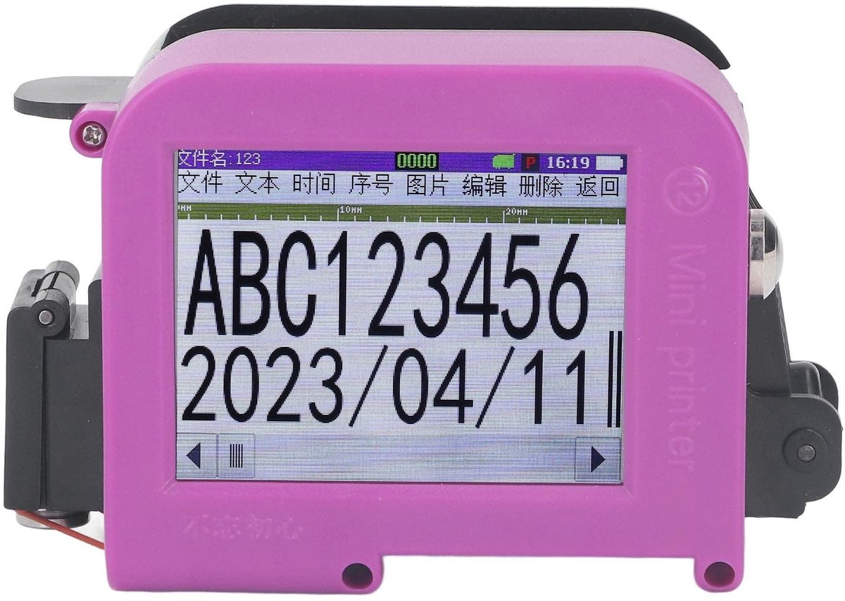 Dailygoods - Draagbare inkjetprinter - Inkjetcoderingsmachine - LED-touchscreen - Compact formaat - Veelzijdig gebruik - Ideaal voor thuis en op kantoor