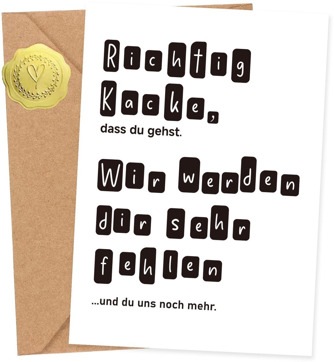 Dailygoods- Afscheidskaart Warm Ontwerp - Afscheidskaart Collega's - Afscheidskaart met Envelop - Hartelijke Zegenwensen - Cadeau-idee voor Afscheid - Emotionele Stijl - Verjaardagskaart