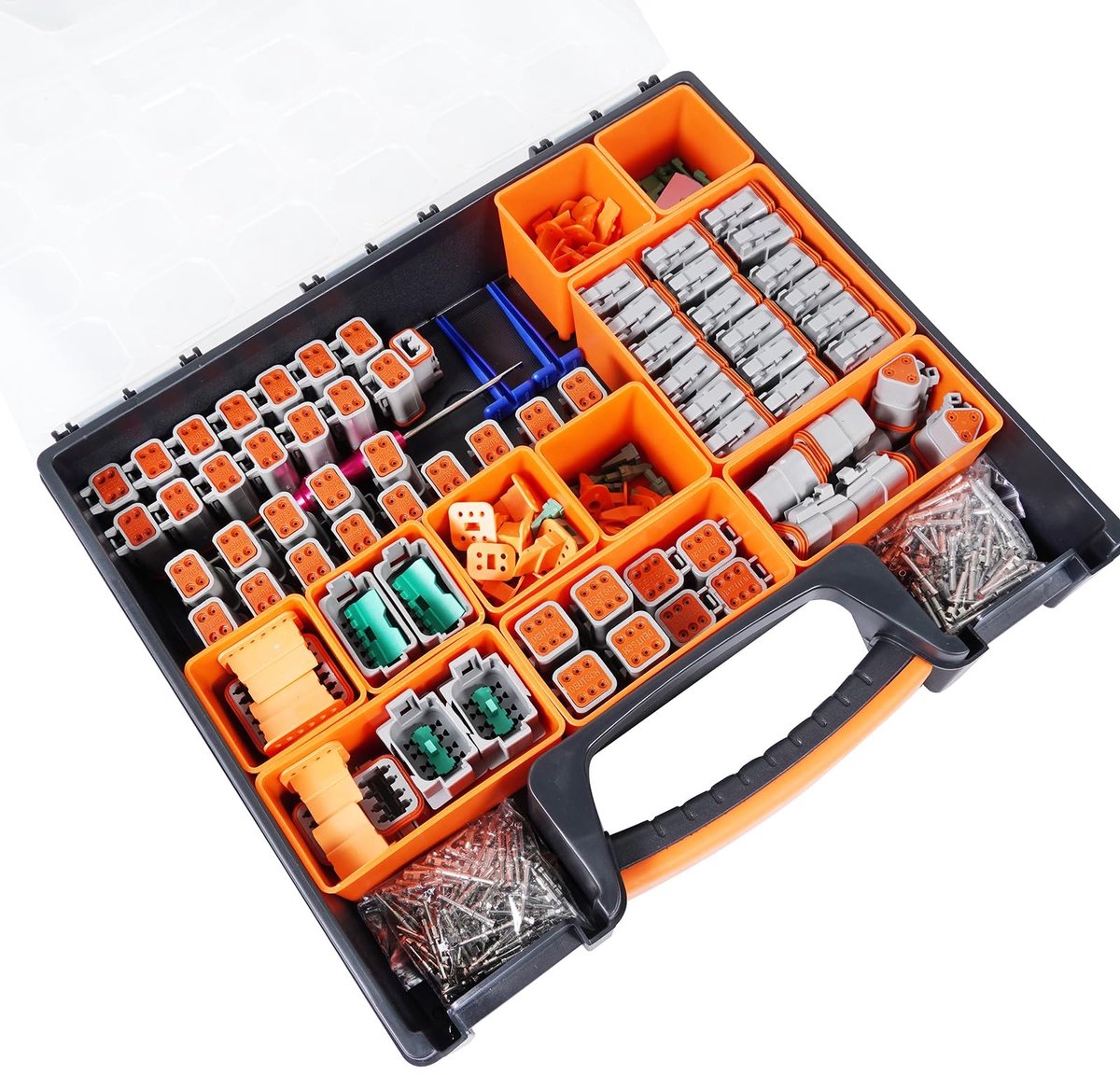 Dailygoods - 604-delige DT Duitse aansluitkit - Hoogwaardige reservestekker - 16 gestanste contacten - Grijze DT-aansluitingen - Voordelige reparatie...