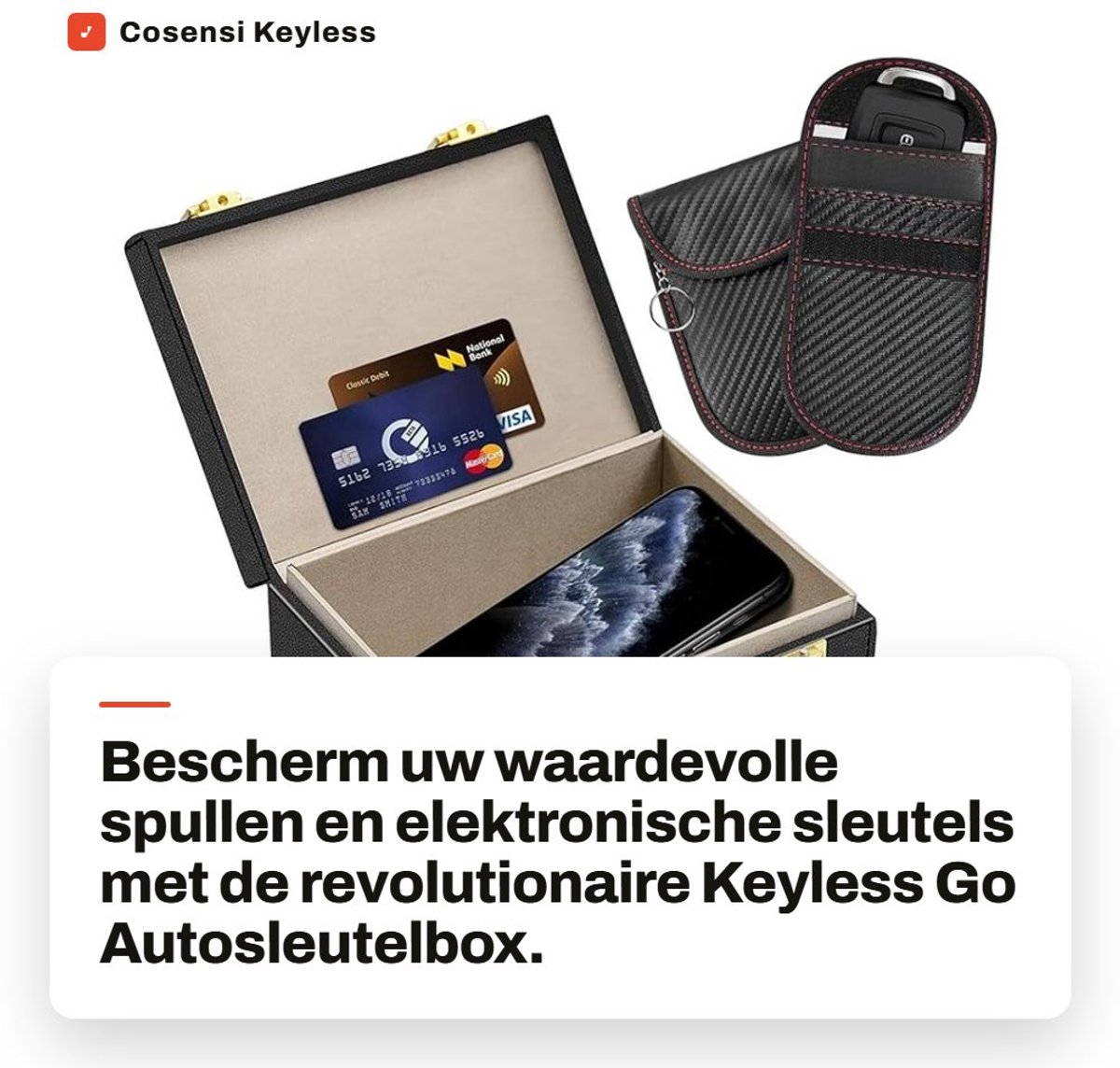Dailygoods - Keyless Go Autosleutelbox - Diefstalbeveiliging - Signaalblokkering - Compact Formaat - Bescherming voor auto en waard...