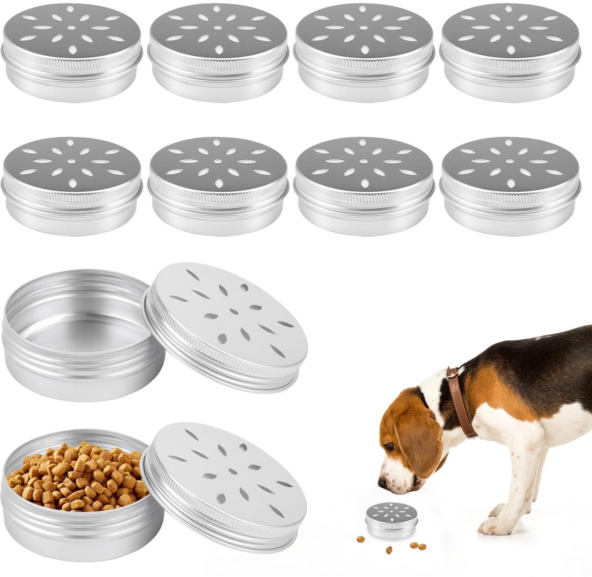 Dailygoods- Geurtraining - Geurtraining Container - Ronde Metalen Blikken - Ventilatiegaten - Schokbestendig - Milieuvriendelijk Aluminium - Eenvoudig Schoon te Maken - Snuffeldozen