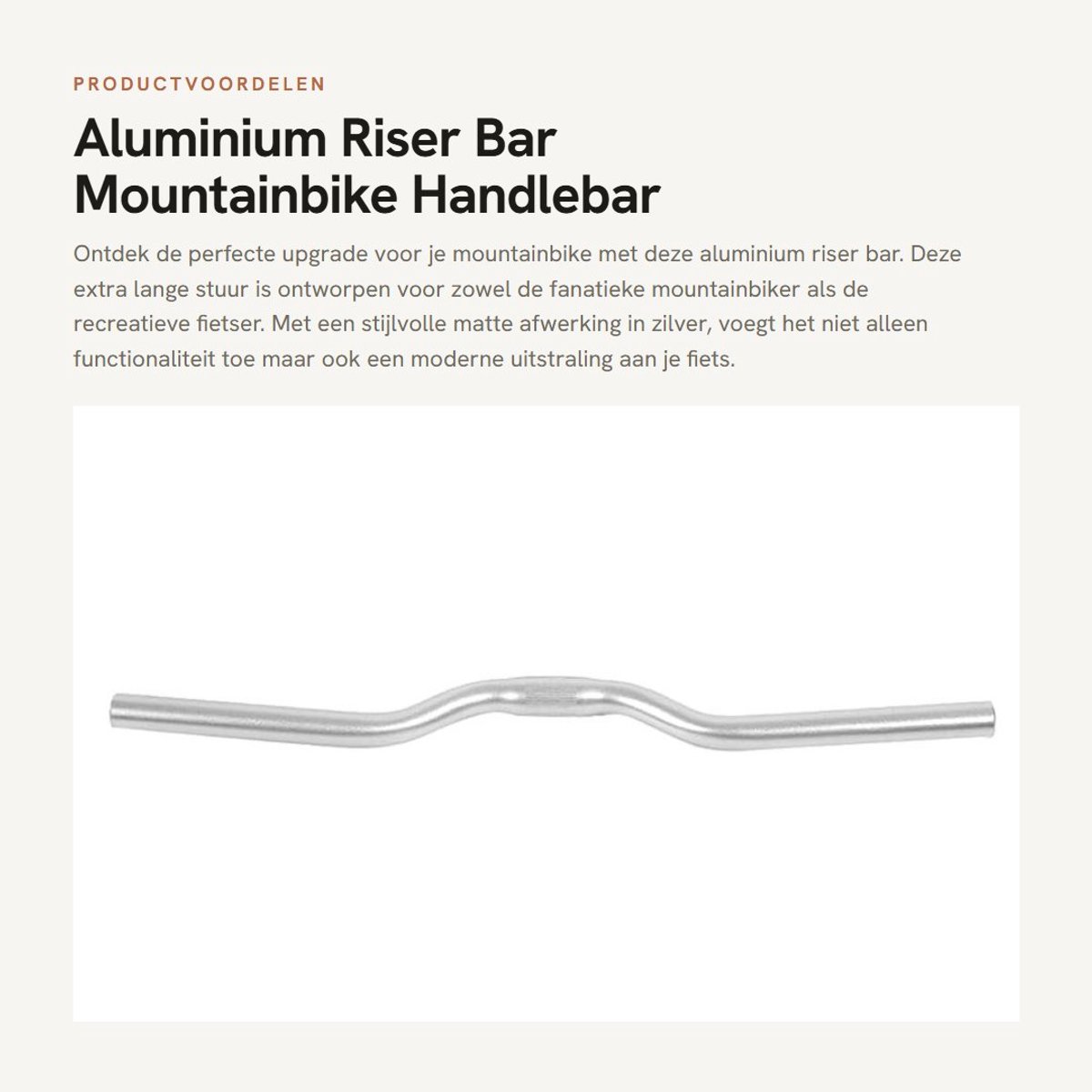 Dailygoods- Stuur Aluminium 520mm - Vervanging 25.4mm - Hoogwaardig Materiaal - 5 Kleuren - Lichtgewicht 180g - Modieus Ontwerp - Fietsstuur