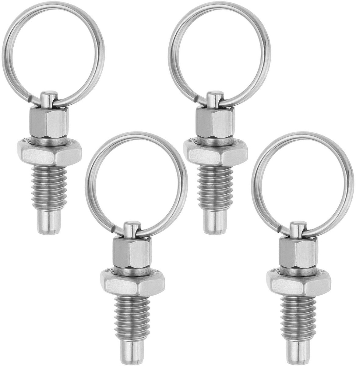 Dailygoods- Veerpunt Roestvrij Staal - M6x1 Draad - 37mm Lengte - 4mm Diameter - 4 Stuks - Precisie Positionering - Vergrendelingspin