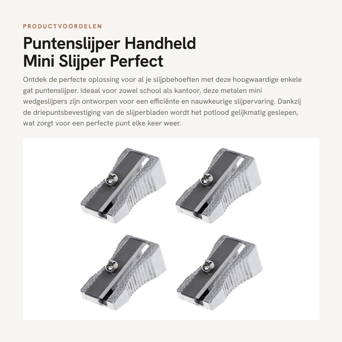Dailygoods- Puntenslijper 4 Stuks - Aluminiumlegering - Handheld - Lichtgewicht - School/Kantoor - Duurzaam en Precisie - Slijper