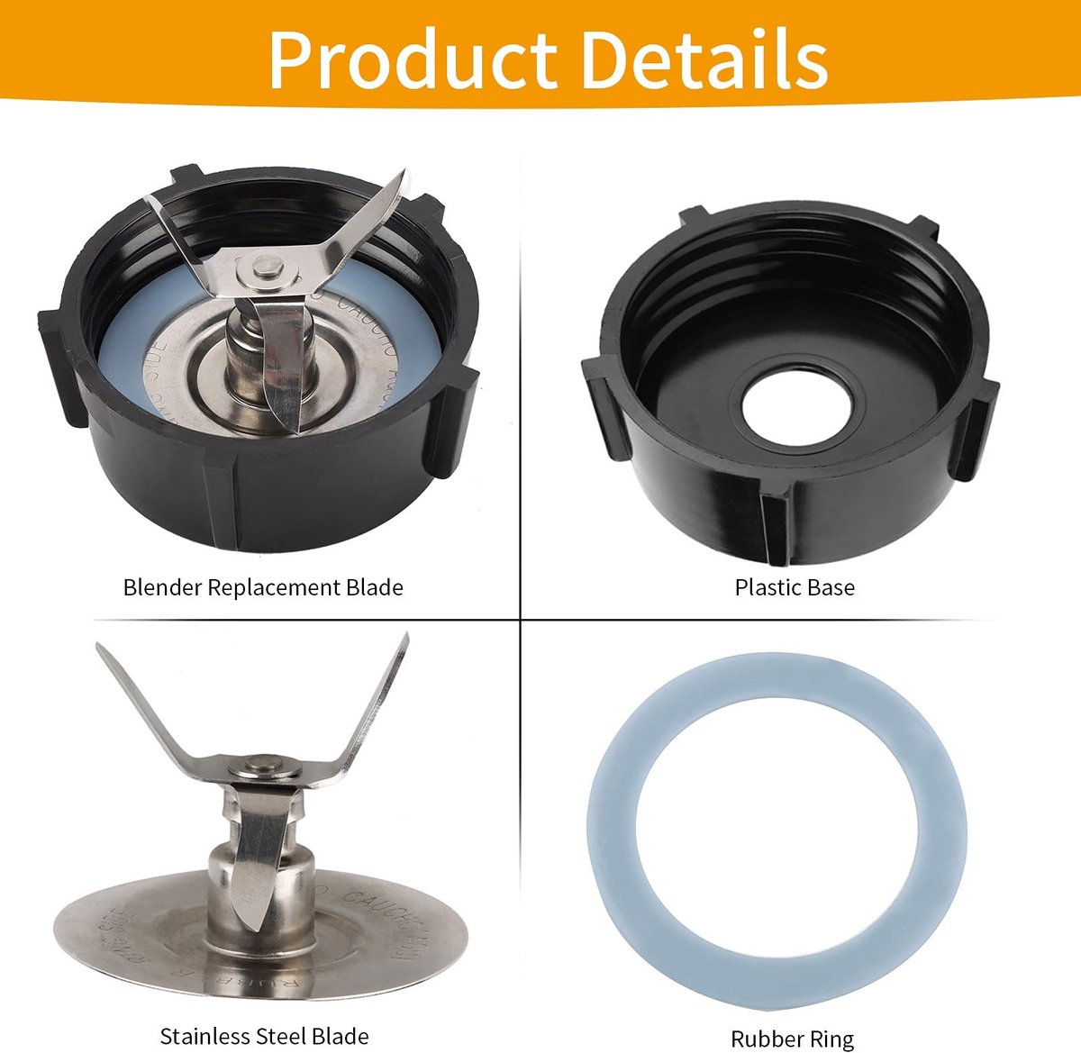 Dailygoods- Sapcentrifuge Messen Roestvrij Staal Vervangende Messen Reserveonderdelen Blender Basis Afdichtring Herbruikbaar en Eenvoudig te Reinigen