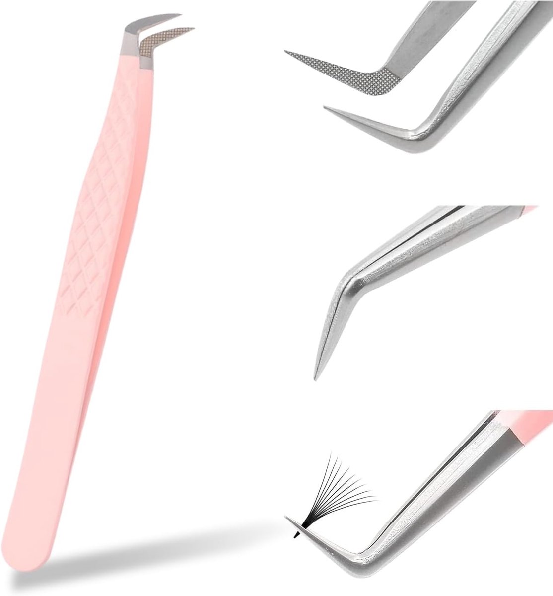 Pincet Wenkbrauwen - Make-up Tool - Precisie Werk - Ergonomisch Ontwerp - Roestvrij Staal - Roze