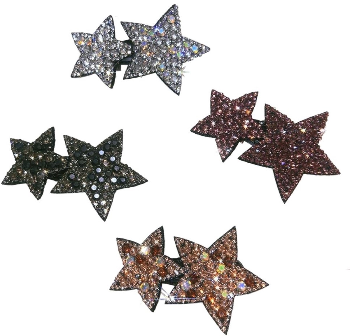 Dailygoods- Haarspelden 4 Stuks - Sterren Haarspelden - Kunststof/Hars - Handig Voor Opslag - Geschikt Voor Feestdagen - Robuust Voor Langdurig Gebruik - Haaraccessoires