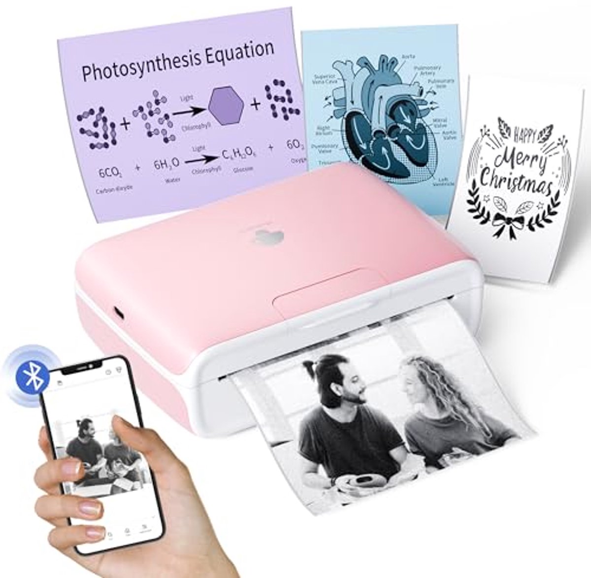 Mini Printer - Draagbare Printer - Notities Printen - 300 DPI Resolutie - 110 mm Breed - Wit