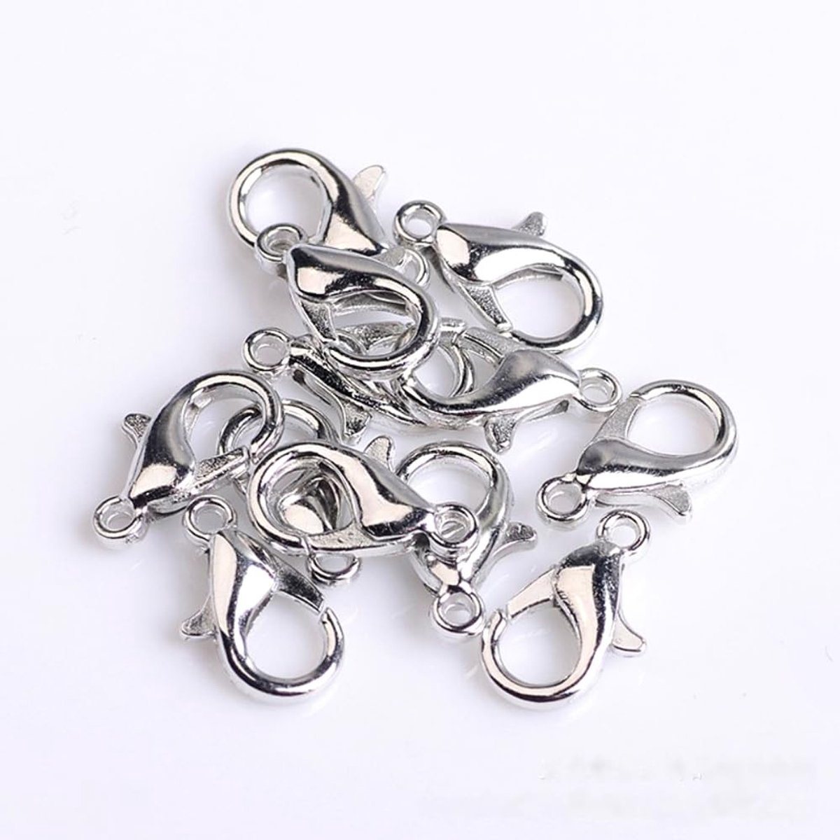 Dailygoods- Karabijnhaak 100 Stuks - Kettingsluiting - Sleutelhanger - Armbandsluiting - Zinklegering - Verkrijgbaar in Diverse Kleuren - Sluiting
