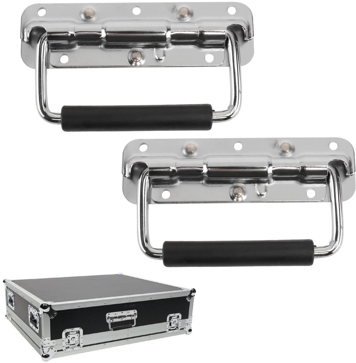 Set van 2 Vouwhandgrepen 140 mm RVS - Metalen Handgrepen voor Gereedschapskisten en Speakers