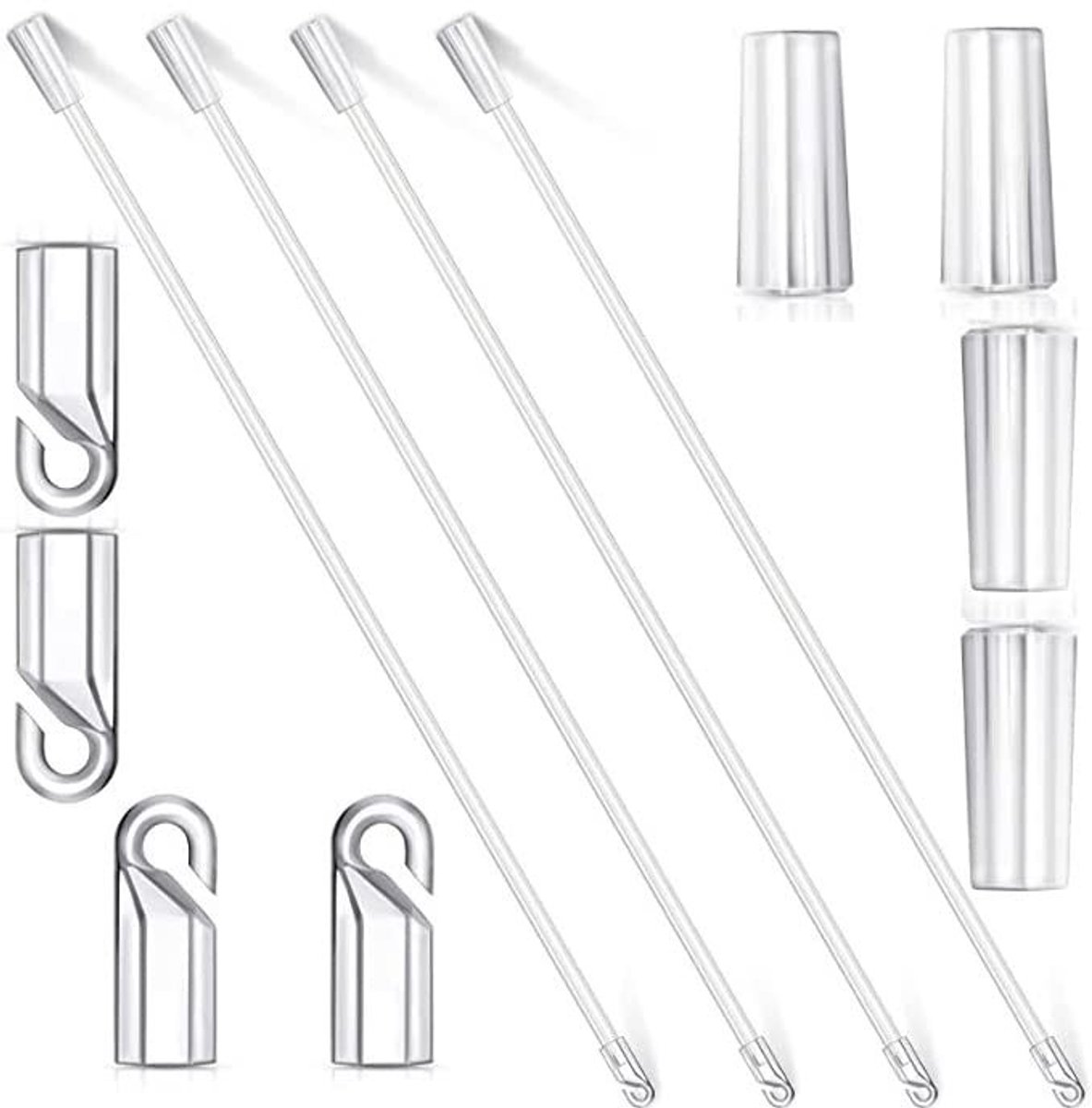 Dailygoods- Blindenstokken 30 cm - 4 Stuks - Vervangingsonderdelen - Jaloeziestokken - Haak/Grip - Lichtgewicht POM Kunststof - Jaloeziestok