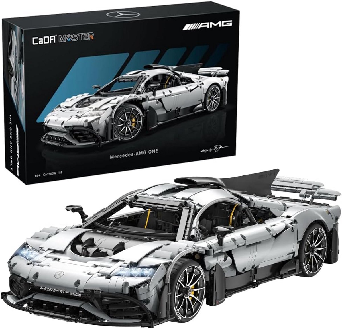 Bouw Speelgoed Auto - Model Replica - Hobby Bouwen - Gedetailleerd Ontwerp - 1:8 Schaal - Zwart