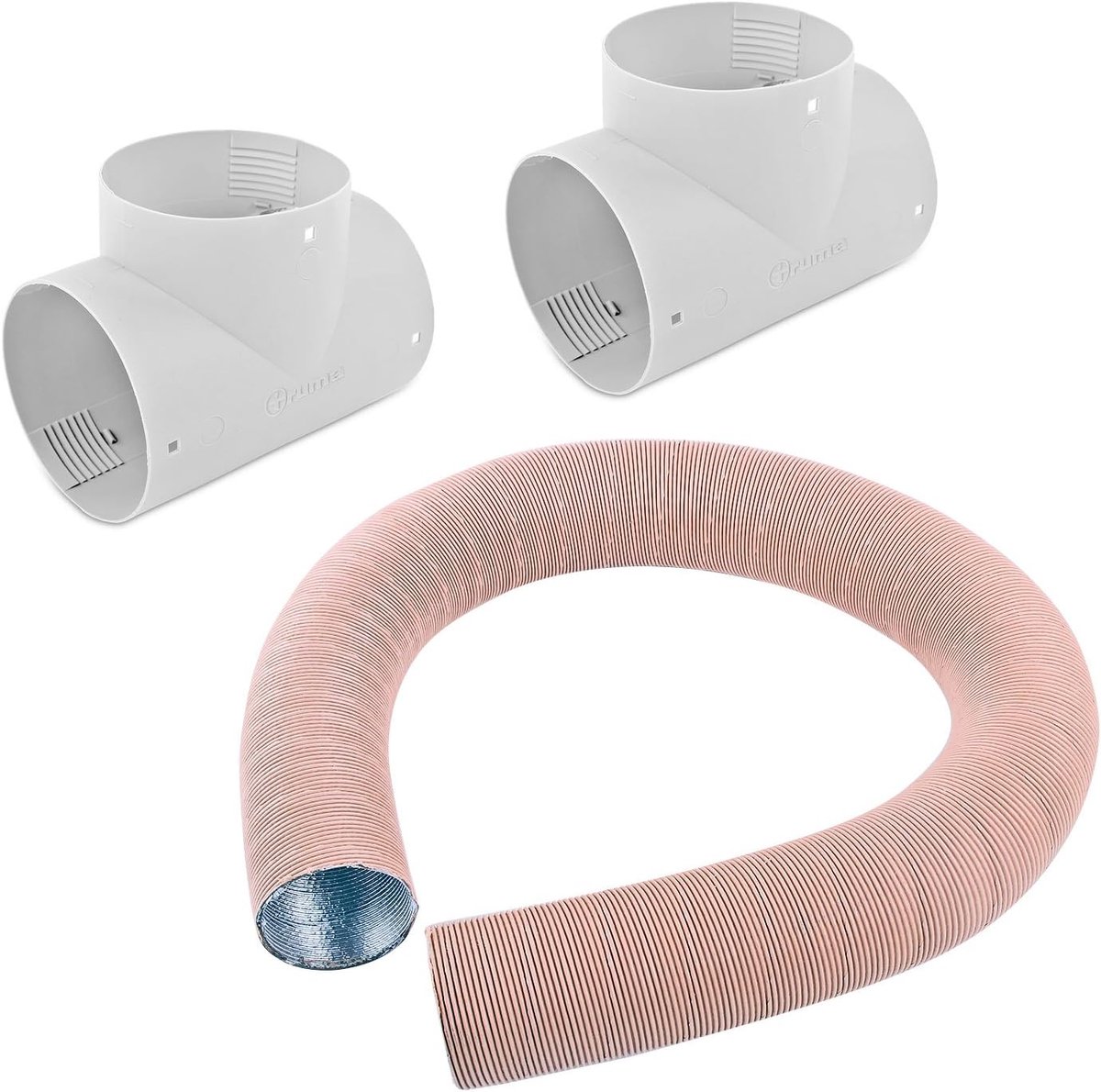 Warmeluchtbuis Set - Verdelersbuis - Verwarming Installeren - Snelle Montage - 5 Meter - Grijs