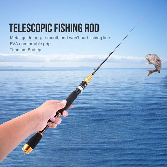 Shopcentral - Telescopische Hengel - Carbon Fibre - Lichtgewicht en Sterk - Reizen - Spinning Hengel - Voor Zoet en Zoutwater - 1 Stuk van Merkloos — afbeelding 5