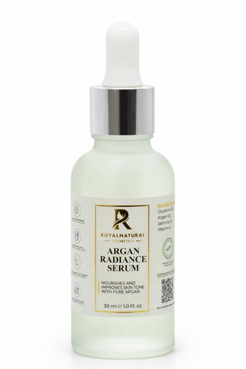 RNCosmetics – Gezicht Serum - Argan Serum – Face Serum - Vitamine C - Vitamine E - Anti Acne - Boost - Tegen Littekens – Gezichtsserum met Pure Argan – Tegen Donkere Vlekken - Natuurlijke Straal – Snel Intrekkend -