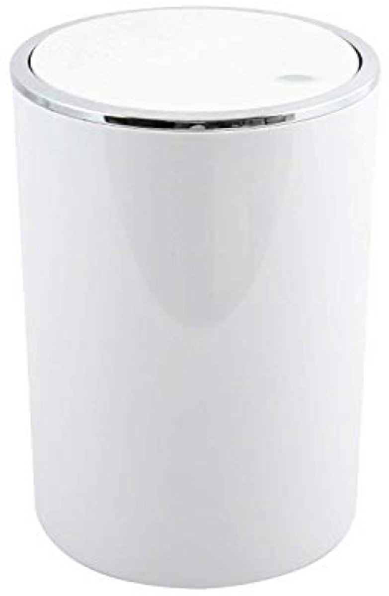 Badkamer pedaalemmer met kanteldeksel - 6 liter - Ø18,5 x 26 cm - Wit