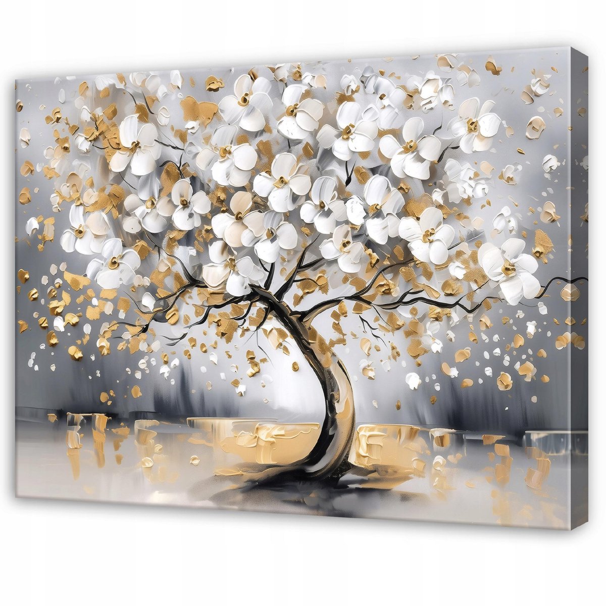 WALLARENA Schilderij op Canvas 120x80 cm - Schilderijen - Canvas schilderij - Boom motif - Voor de slaapkamer van de salon - Op het doek beige