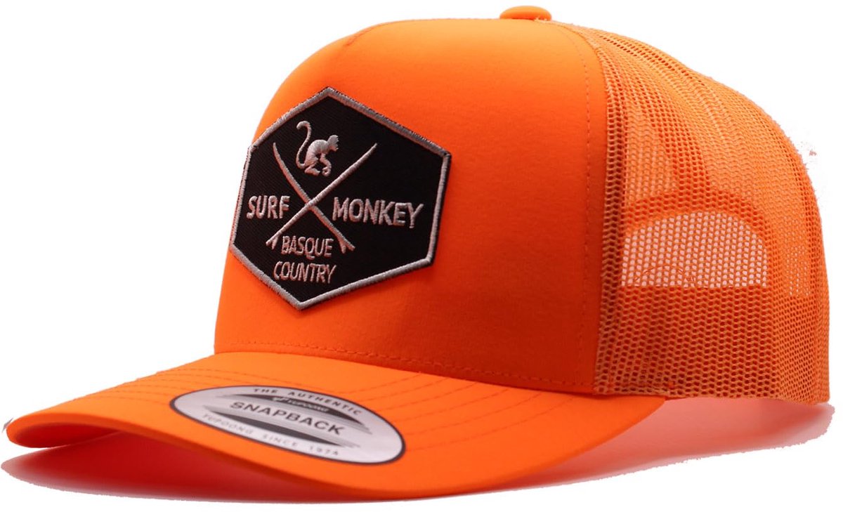 Surf Monkey - Trucker Cap - 6 Panel - One Size - Snapback - Fluorescerend oranje