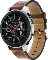 Lederen Horloge Bandje – Wrist strap – Schakel Polsband - Geschikt voor Samsung Galaxy Watch 46 mm – Echt Leer - Bruin