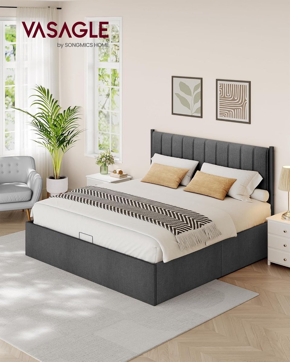 LunaHydro Luxe Opbergbed 180x200 cm - Beige - 180x200 cm - Arqam
