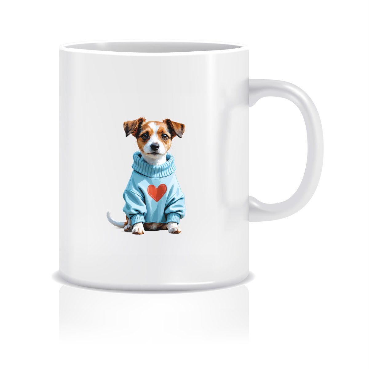 Schattige Jack Russell Mok - Oversized Sweater met Hartje