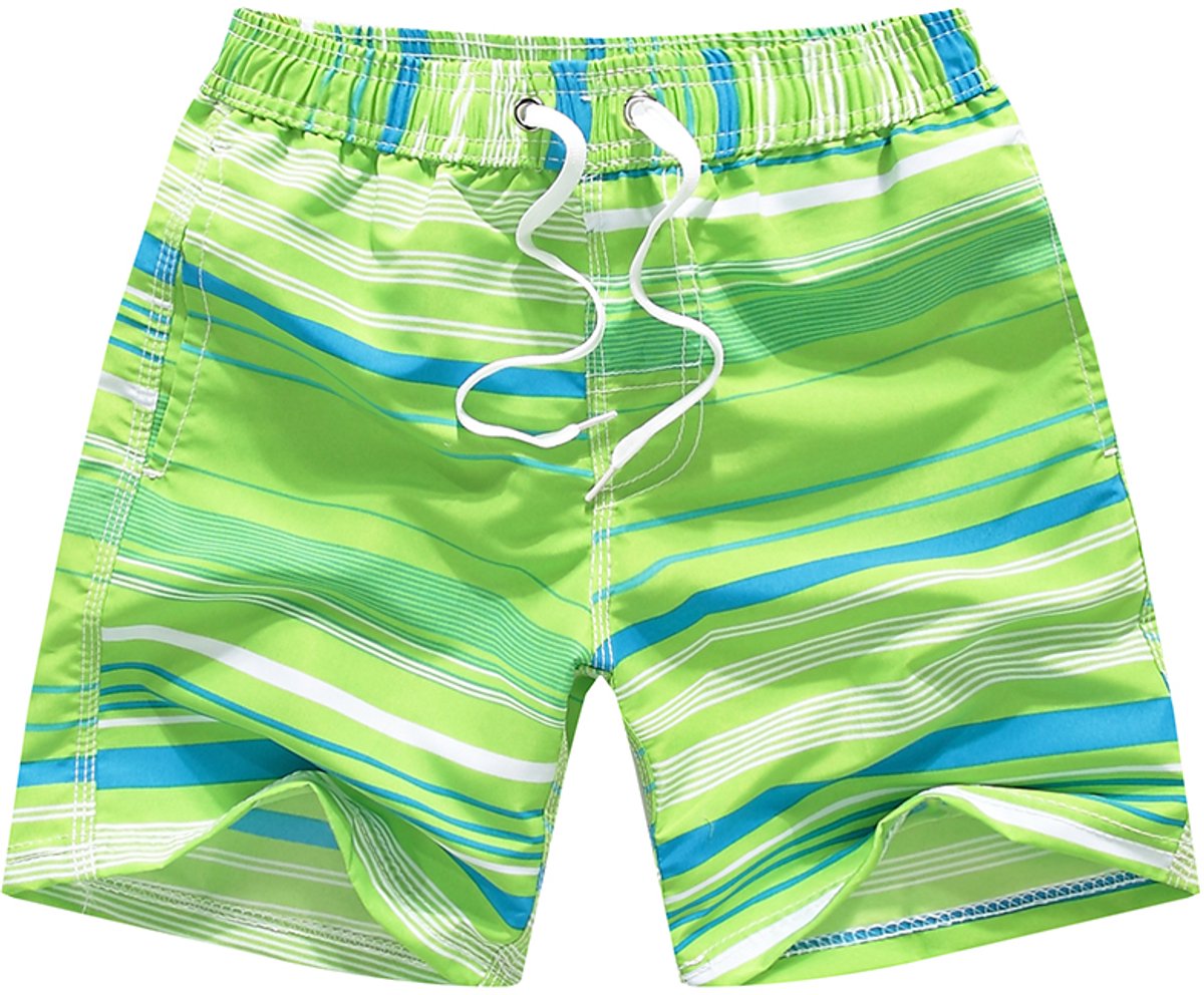NiSy.nl Zwembroek Jongens | Zwemshort | Strepen Print | Sneldrogend | | Groen