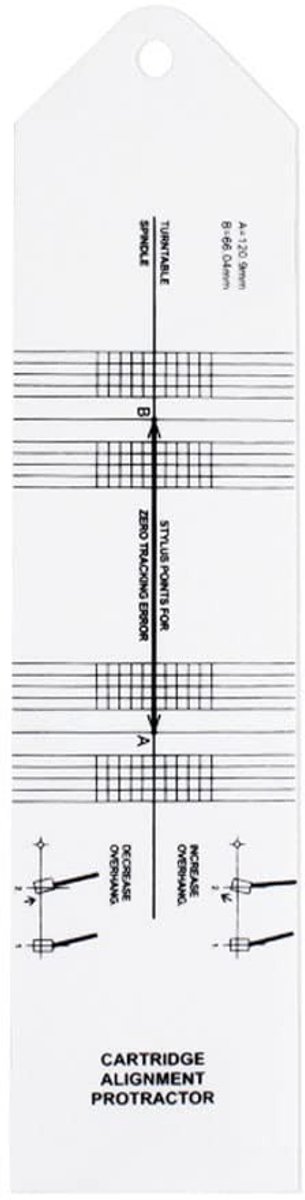 MTTProducts - Cartridge Alignment Protractor - Nauwkeurige afstelling - Wit - Vinyl speler - Perfecte geluidskwaliteit - Ideaal voor platenspelers