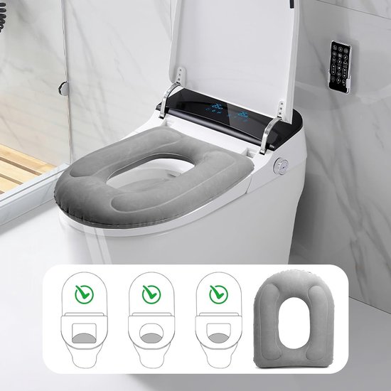 Opblaasbare Toilettenzitting met Zuignap - Comfortabele Zitting voor Volwassenen, Senioren en Gehandicapten, Inclusief Handpomp en Ondersteuning — afbeelding 3