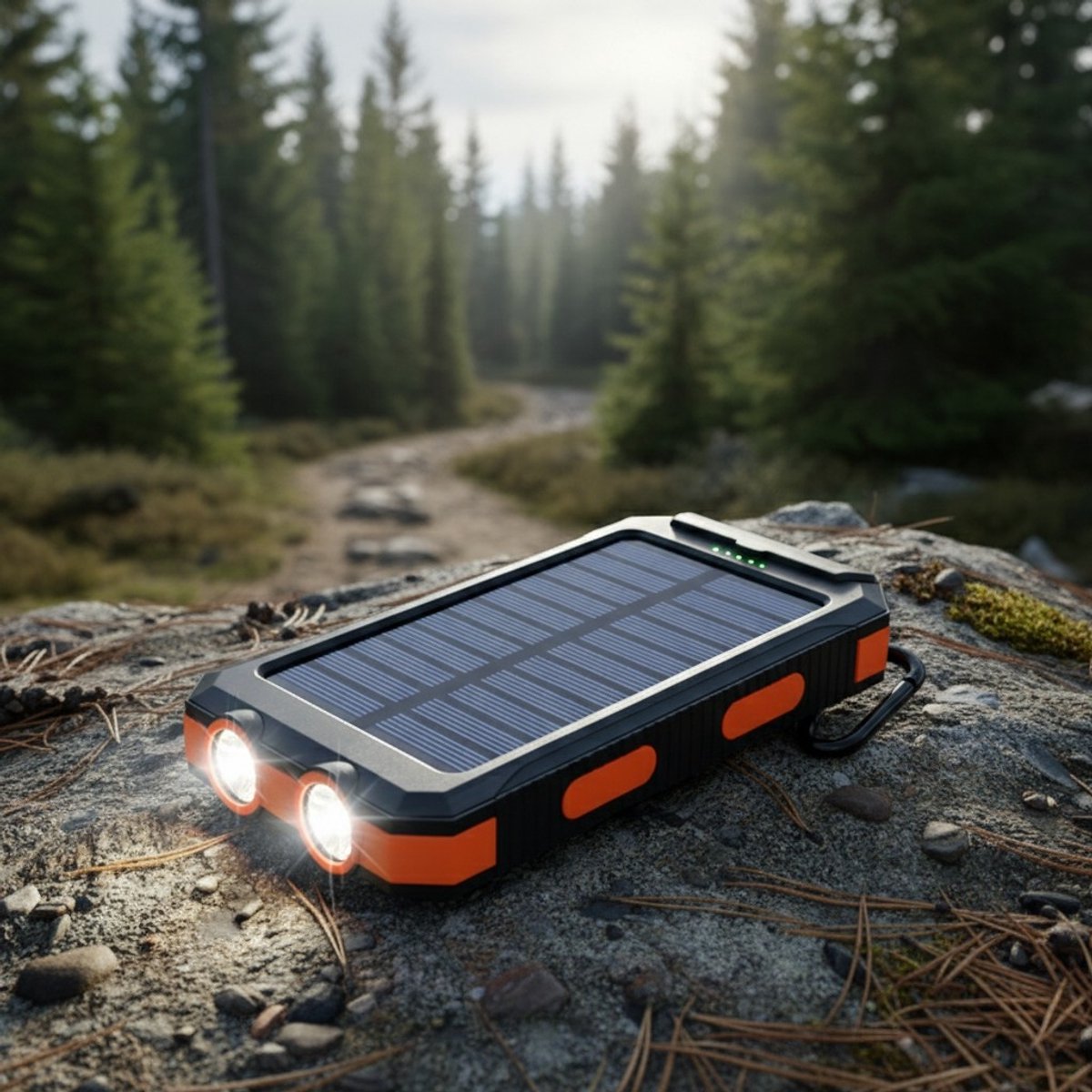 RoxPeak® Solar Powerbank 20.000 MaH- Draagbare Oplader 3-in-1 – Zonne-energie – Waterdicht & Schokbestendig – Snelladen USB/USB-C – Powerbank met Zaklamp – Camping & Outdoor – foto 4