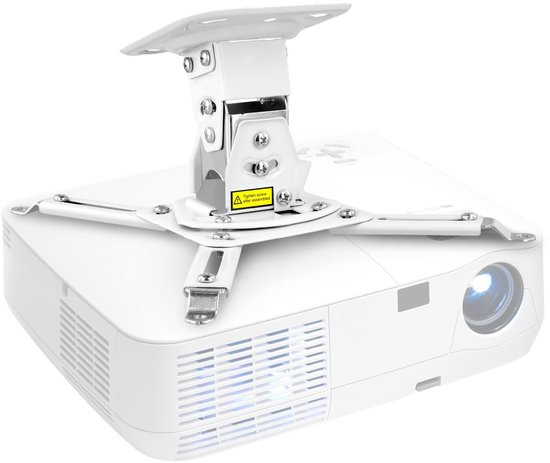 Projector plafondbeugel draaibaar kantelbaar 360° 20° wit universeel staal aluminium max 10 kg