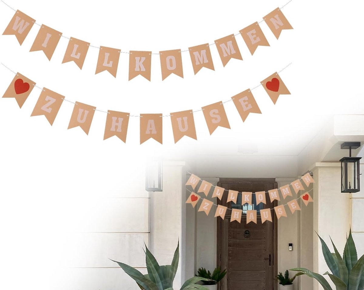NTHProducts - Welcome home banner - Babyshower decoratie - Warm en uitnodigend - Verjaardagsfeest - Huizentransformatie - Geschikt voor baby en gezin -...