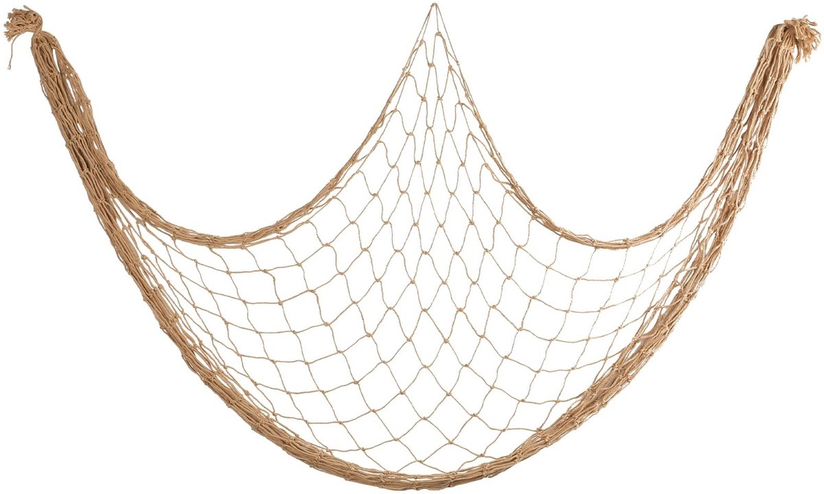NTHProducts - Decoratief Vissersnet - Wanddecoratie - Bruin - Mediterraan - Kinderen - Geschikt voor Woonkamer - 200x100 cm